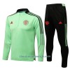 Sudadera De Entrenamiento Trajes Manchester United Cremallera De Cuarto 2022-23 Verde - Hombre